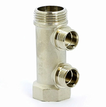 Коллектор 2 вых. 3/4*1/2 НВ никелированный ITAP